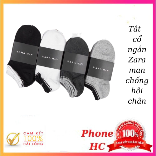 Combo 5 đôi Tất cổ ngắn Zara man chống hôi chân cho nam