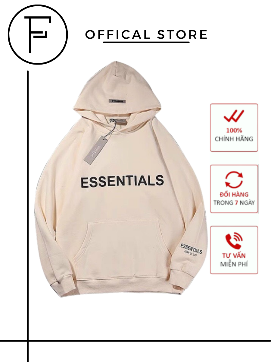 Áo khoác F2026 Kiểu dáng áo Hoodie in họa tiết ESSENTIALS, FEAT FASHION mẫu mới, Chất liệu nỉ ngoại cao cấp , Thanh lịch Sang trọng Trẻ trung