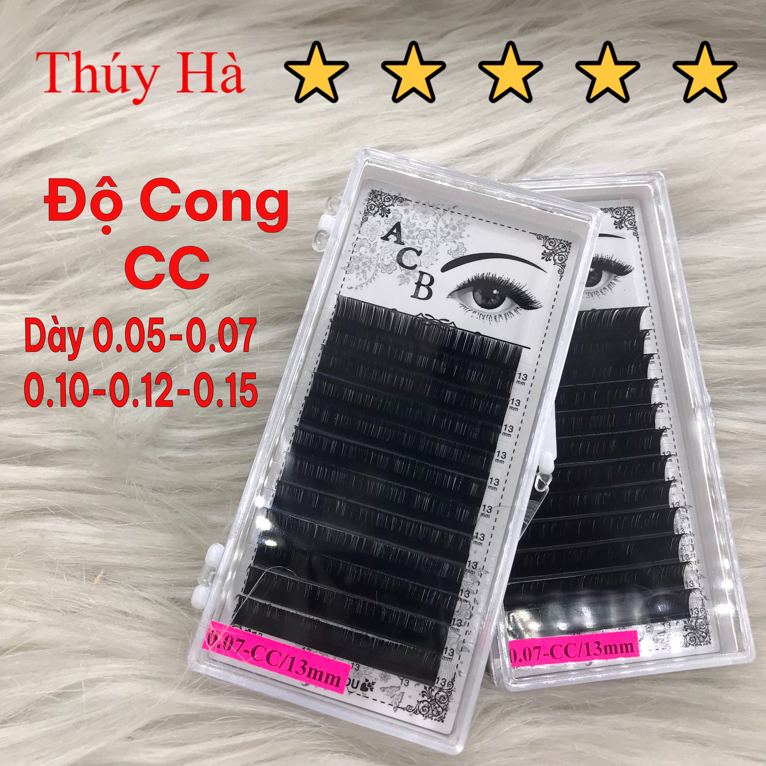 Mi khay ACB độ cong CC , chất mi silk hàn, mi mềm dễ bắt keo, dùng để nối mi volume, classic - Thúy Hà