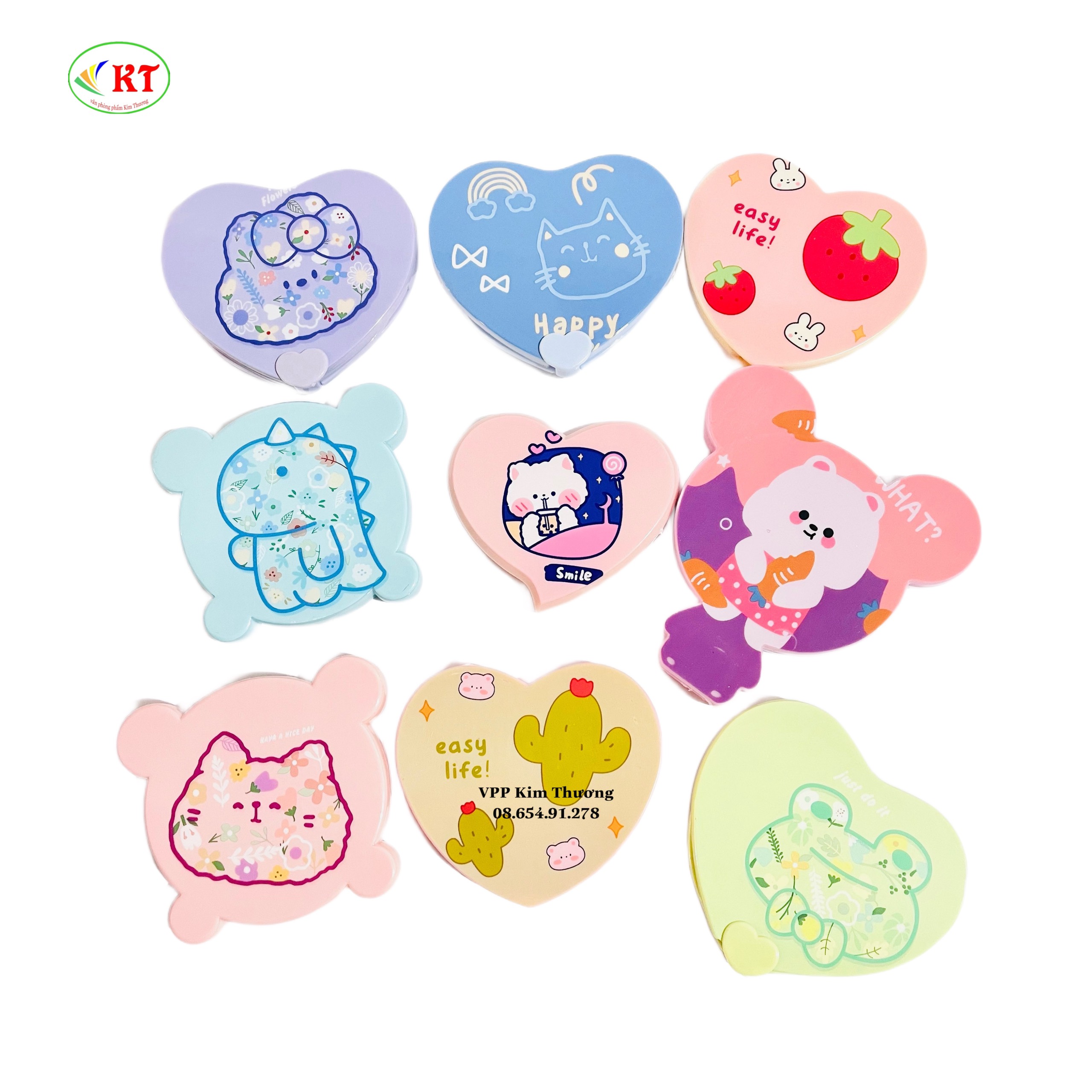 Gương mini kèm lược đủ hình ( giao màu ngẫu nhiên)