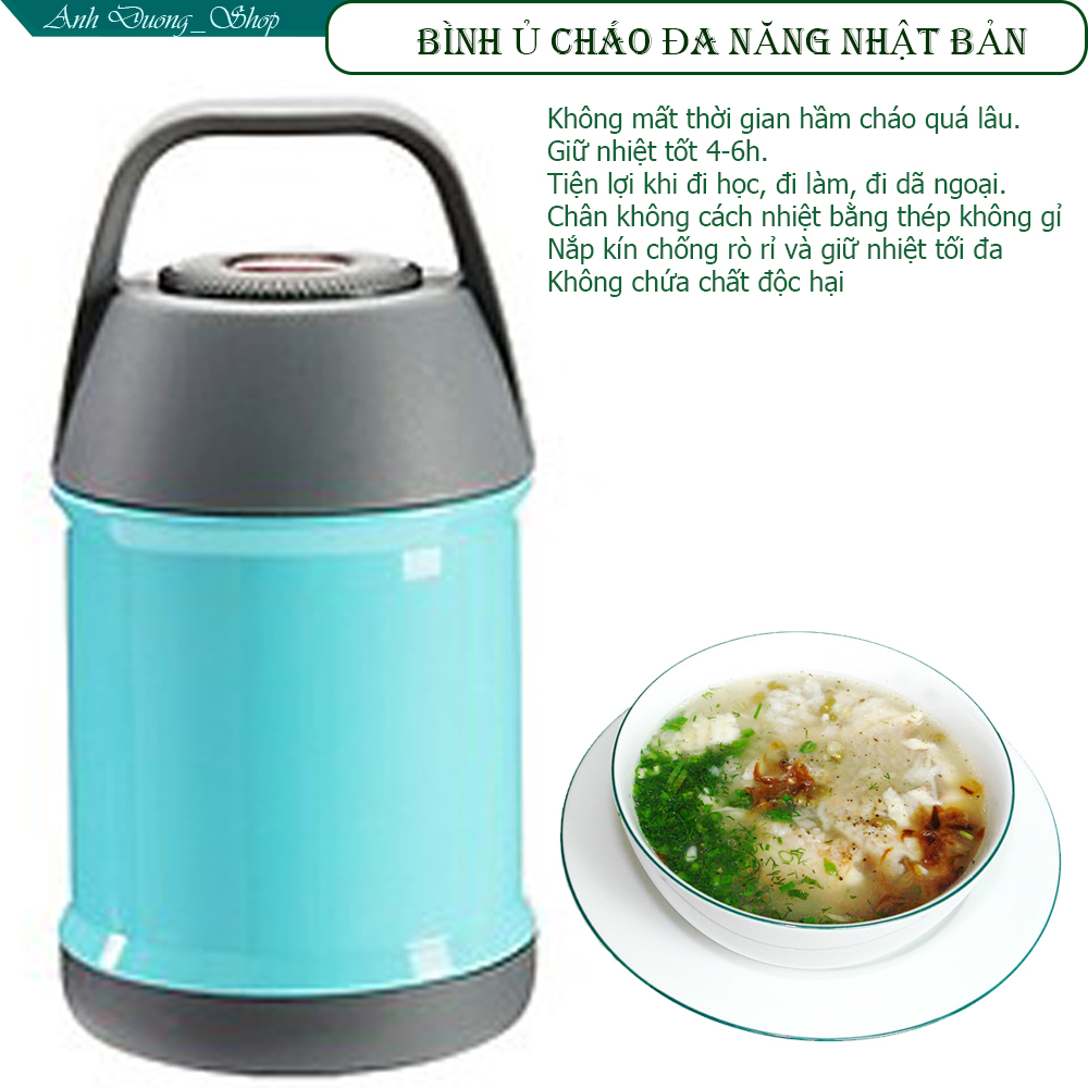 Bình ủ cháo Nhật  giữ nhiệt cao cấp, nhỏ gọn tiện lợi.XẢ KHO TRI ÂN KHÁCH HÀNG - tặng kẹp muỗi cho bé