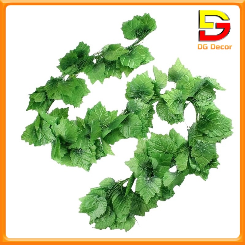 Combo 12 dây leo xanh, dây lá giả dài 2m4 trang trí sân vườn, quán cafe, nhà cửa