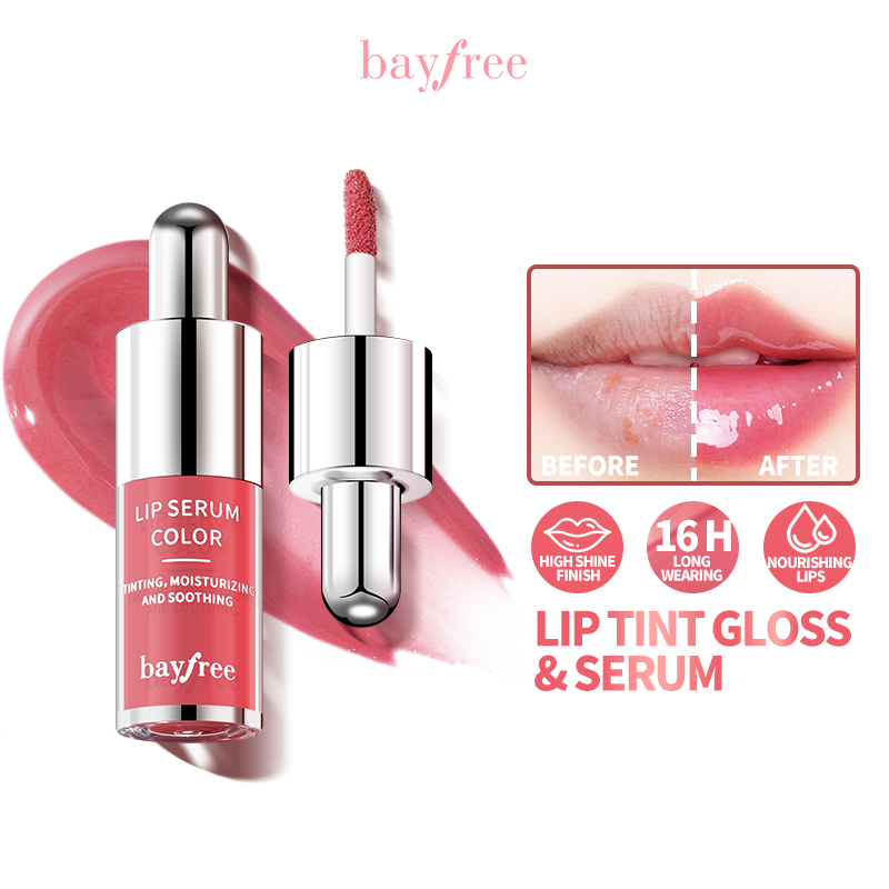 Bayfree Lip Tint Gloss & Serum High Shine Finish Smoothing & Moisturizing Lip Serum Long Lasting Lip Gloss Lip Makeup 6 Colors