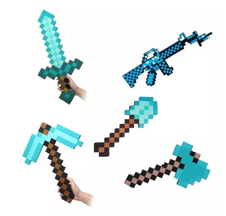 [HCM]Combo rìu kiếm cúp xẻng sung kim cương Mine craft