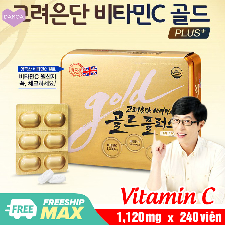 Hộp 240 viên Vitamin C & Khoáng chất Cao cấp Korea Eundan Gold Plus Thực Phẩm Chức Năng Hàn Quốc (Hộp thiếc sang trọng kèm túi quà tặng)