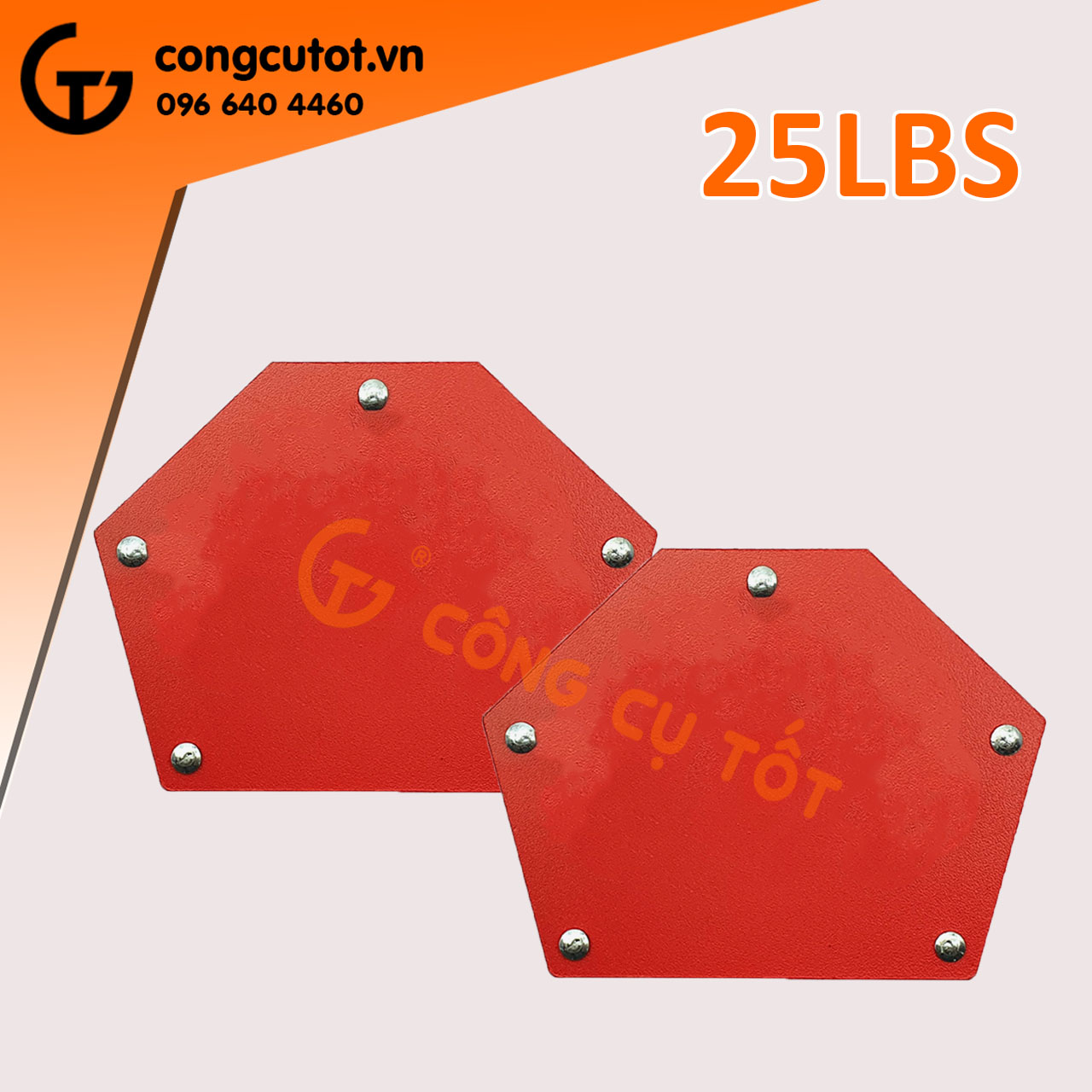 Bộ 2 ke góc nam châm đa giác 25lbs, 30lbs lực hút 14kg