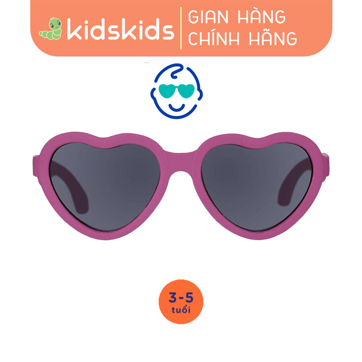 Kính Chống Tia Cực Tím Cho Bé Babiators - Heartbreaker, Hồng, 3-5 Tuổi
