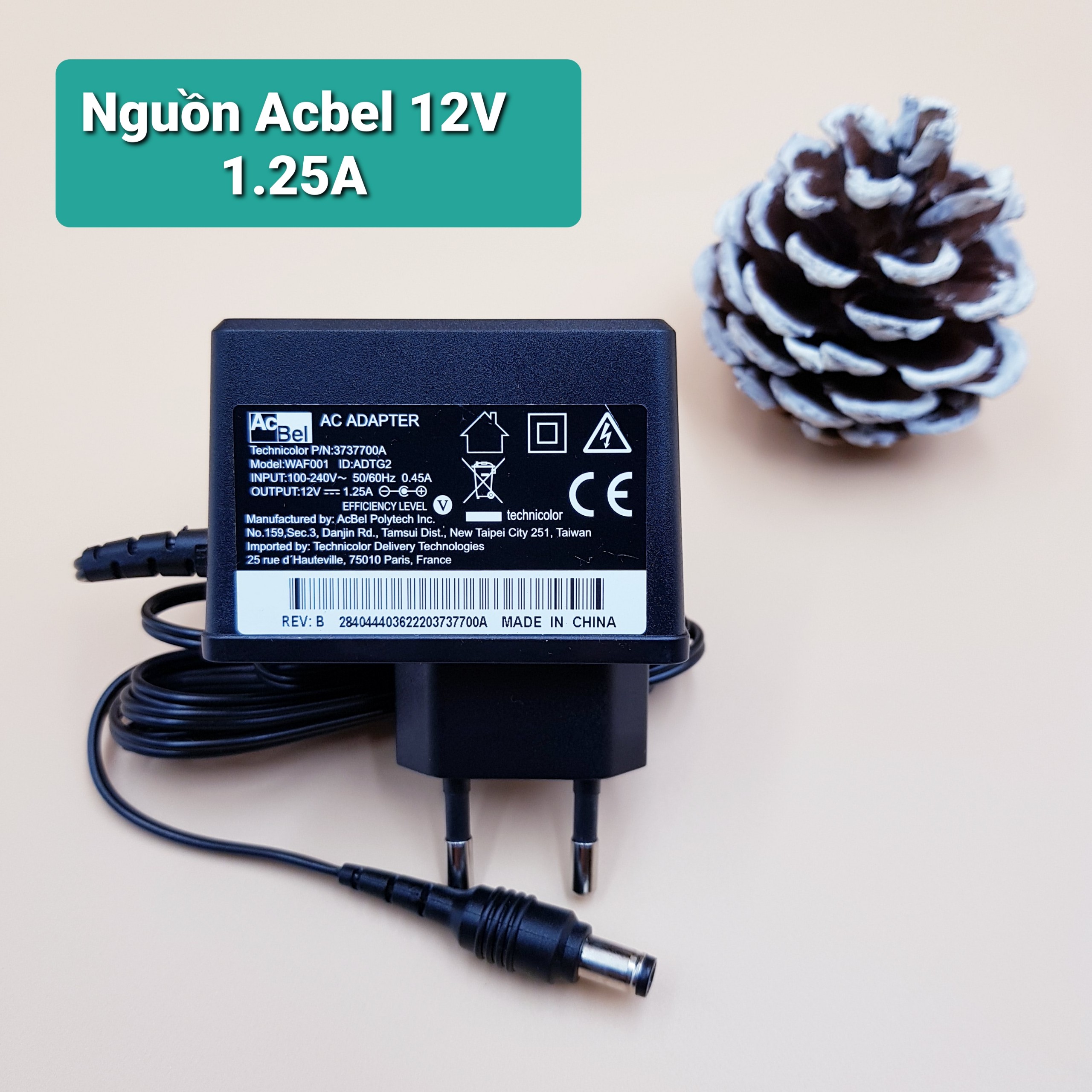 Nguồn chính hãng ACbel 12V1.25A chuyên sạc cho thiết bị điện tử loa wifi tivibox