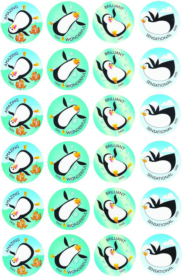 Sticker chim cánh cụt khen thưởng em bé