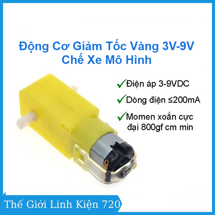 Động cơ giảm tốc vàng 3v-9v chế xe mô hình