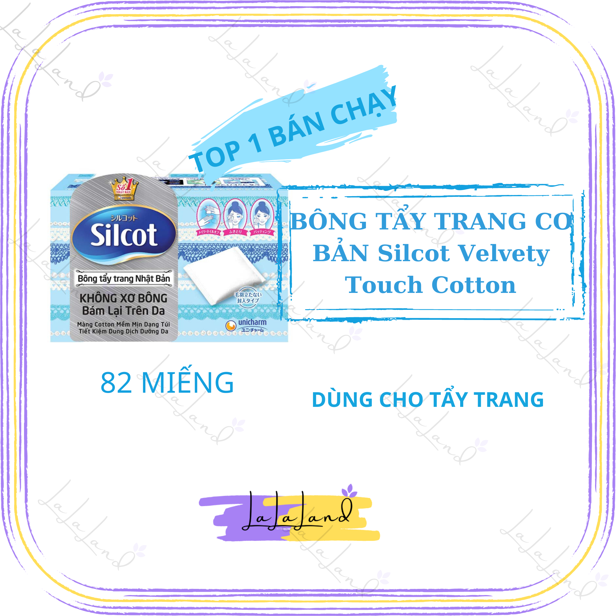 [HCM]Bông Tẩy Trang Silcot Cơ Bản 82 Miếng Silcot Velvety Touch Cotton