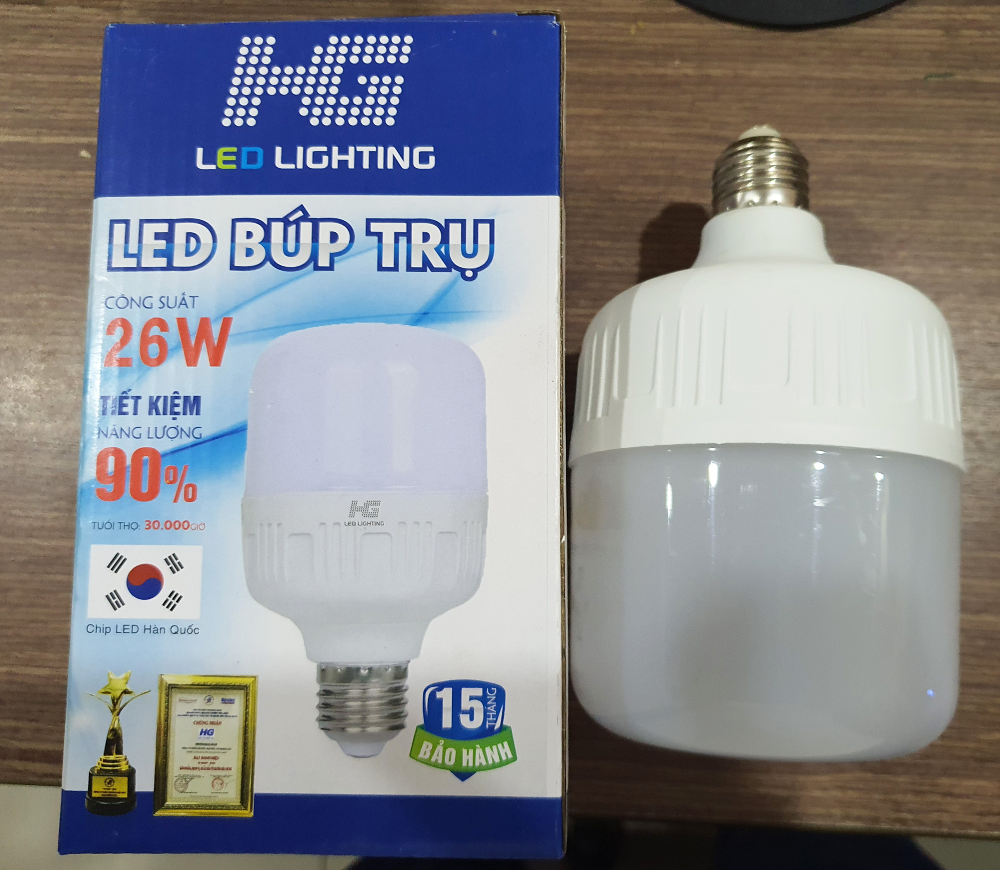 Bộ 5 bóng led trụ 26w ánh sáng trắng
