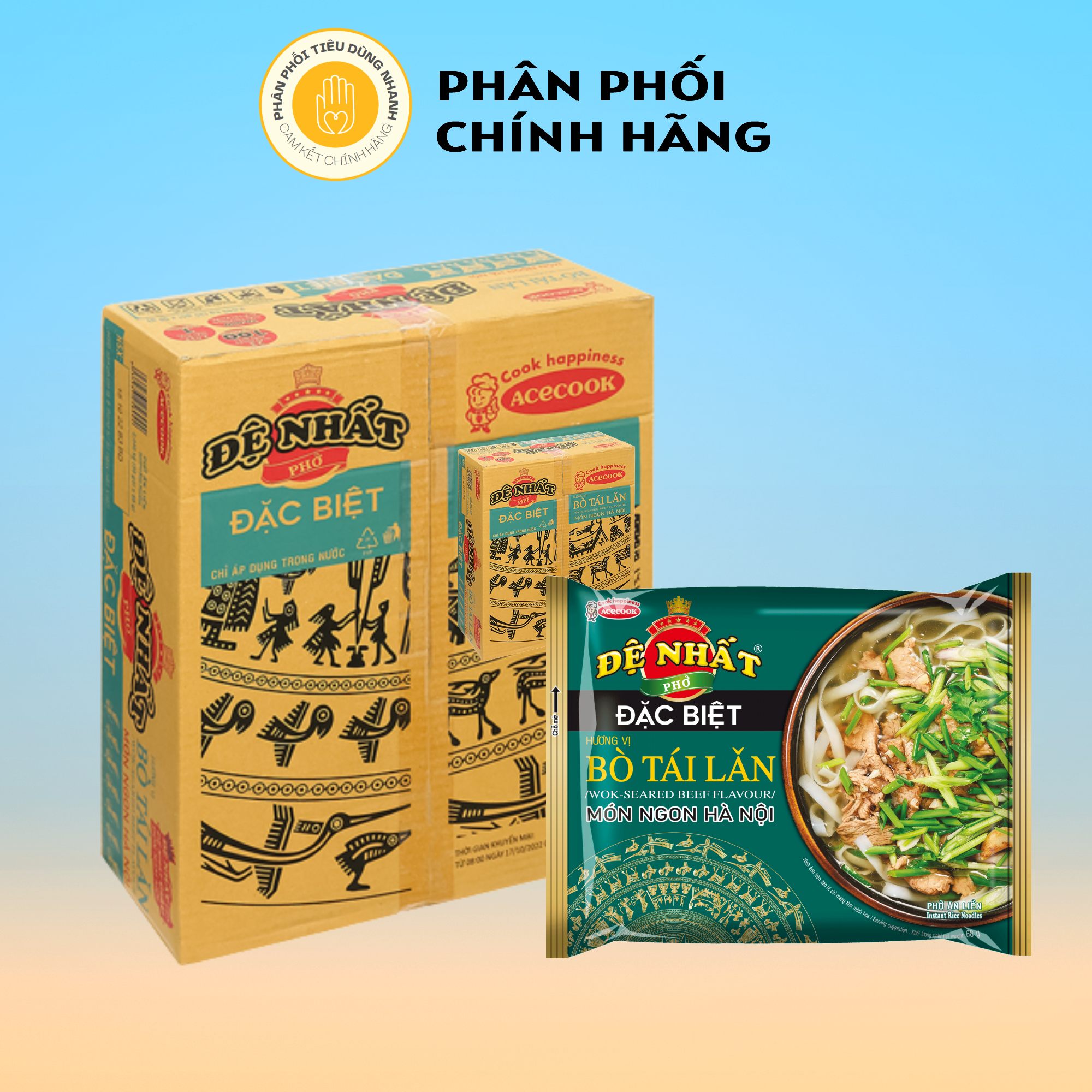 Thùng 30 gói phở ăn liền đệ nhất thương hiệu acecook gói 68g