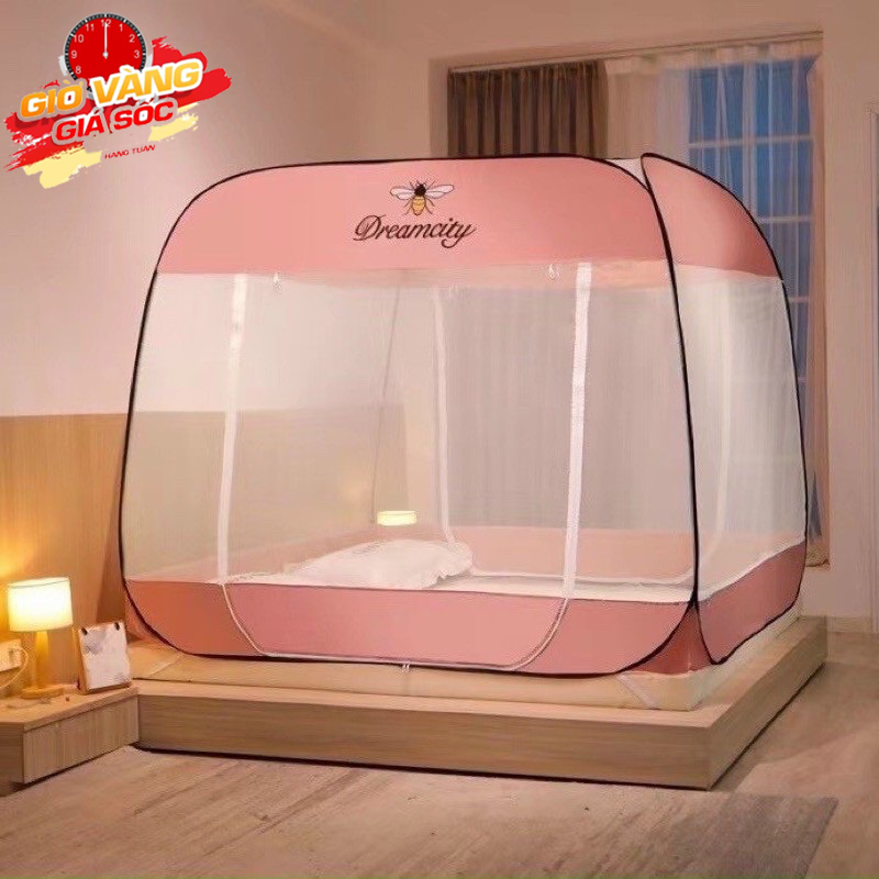 Màn chụp tự bung đỉnh vuông người lớn- mùng tự bung 1m2, 1m6, 1m8, 2m2 gấp gọn tự động tiện dụng