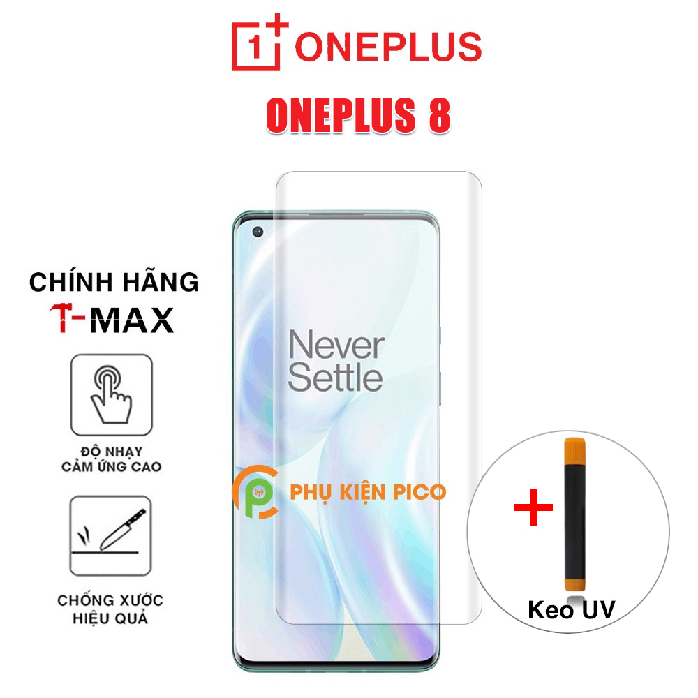 Kính cường lực Oneplus 8 chính hãng T-Max + keo UV - Dán màn hình Oneplus 8