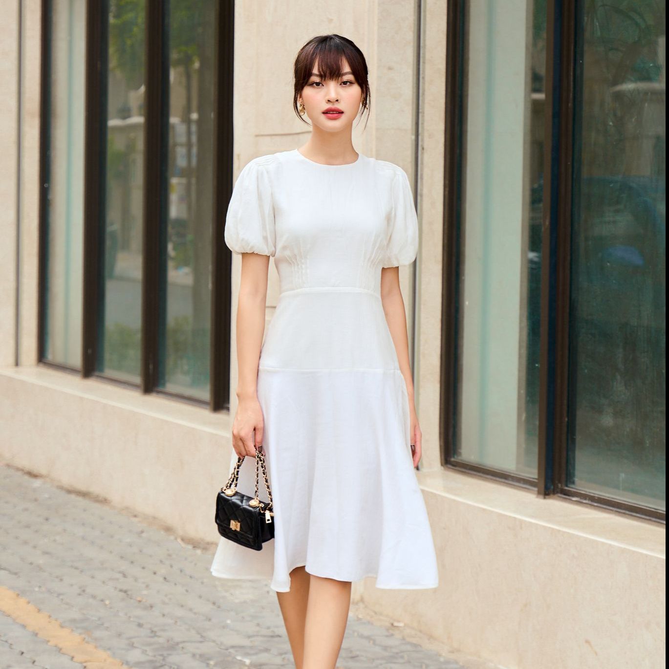 Olv - đầm ava dress in white