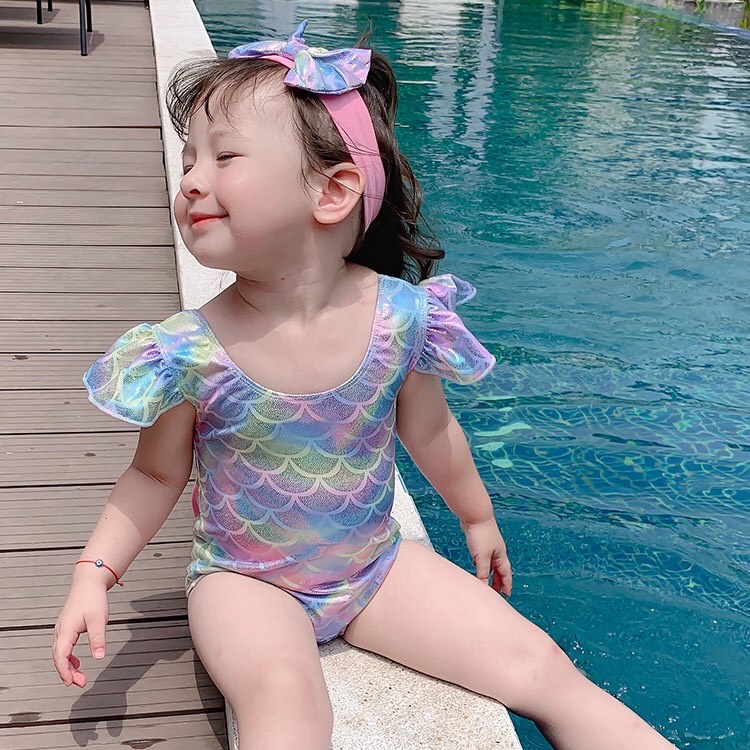Bikini bé gái, bộ bơi liền thân nàng tiên cá dành cho bé gái 8-25kg