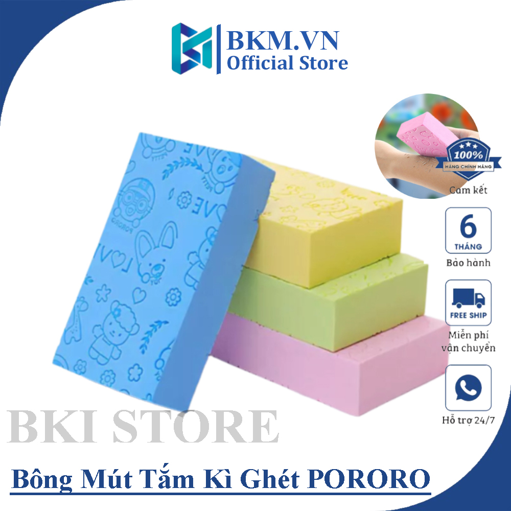 Bông Tắm Bọt Biển Kì GhéT Hàn Quốc PORORO Siêu Sạch An Toàn Với Mọi Loại Da, Miếng Mút Tạo Bọt Nhiều Màu Kì Cọ, Tẩy Tế Bào Chết, Kháng Khuẩn Cho Cả Gia Đình