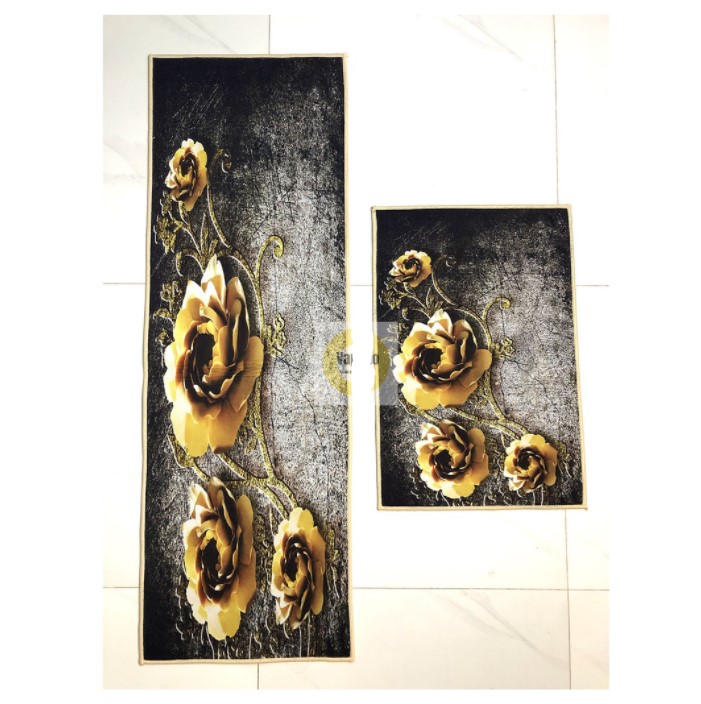 Combo 2 thảm bếp cao cấp lót sàn nhà bếp trống trơn thảm chùi chân lông mịn cao cấp Thảm bếp ngắn dài siêu đẹp, dễ thấm hút, tiện dụng