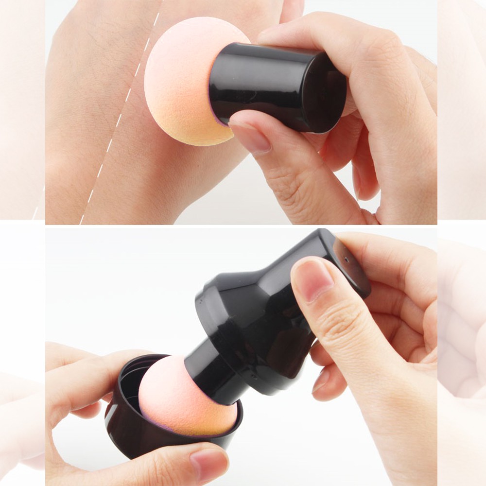 Cọ Đầu Bông Mút Tán Nền Trang Điểm, Cán Đen, Chức Năng Đánh Nền Makeup Căng Mịn Tiện Dụng