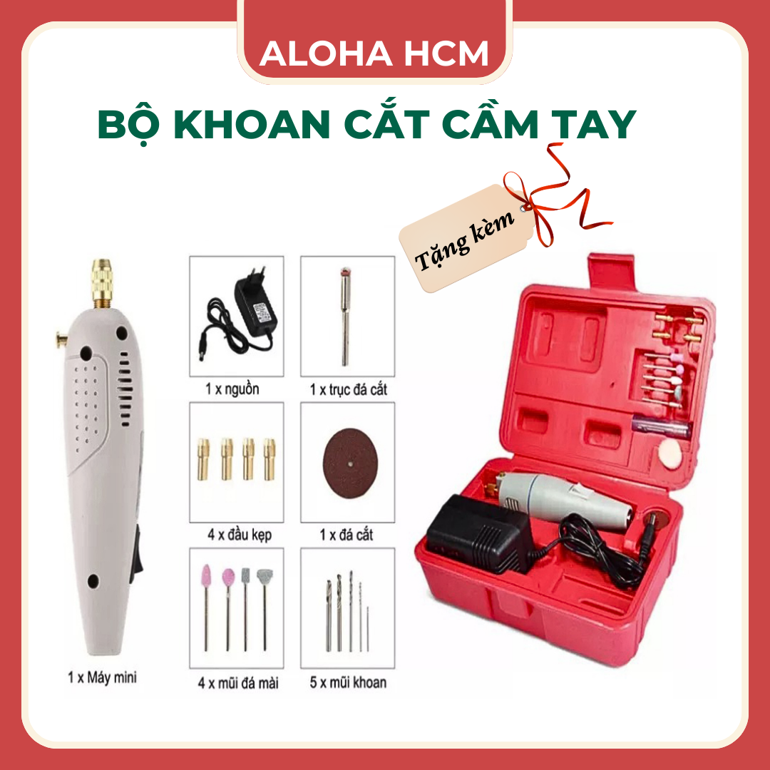 Bộ máy khoan mài Cắt Cầm Tay Mini, bộ máy khoan đa năng 12V full phụ kiện