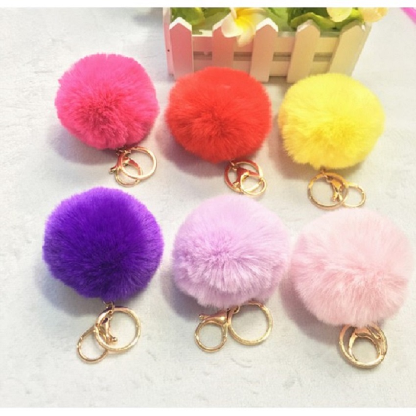 Móc khóa cục bông - Móc khóa đeo túi ví điện thoại dễ thương