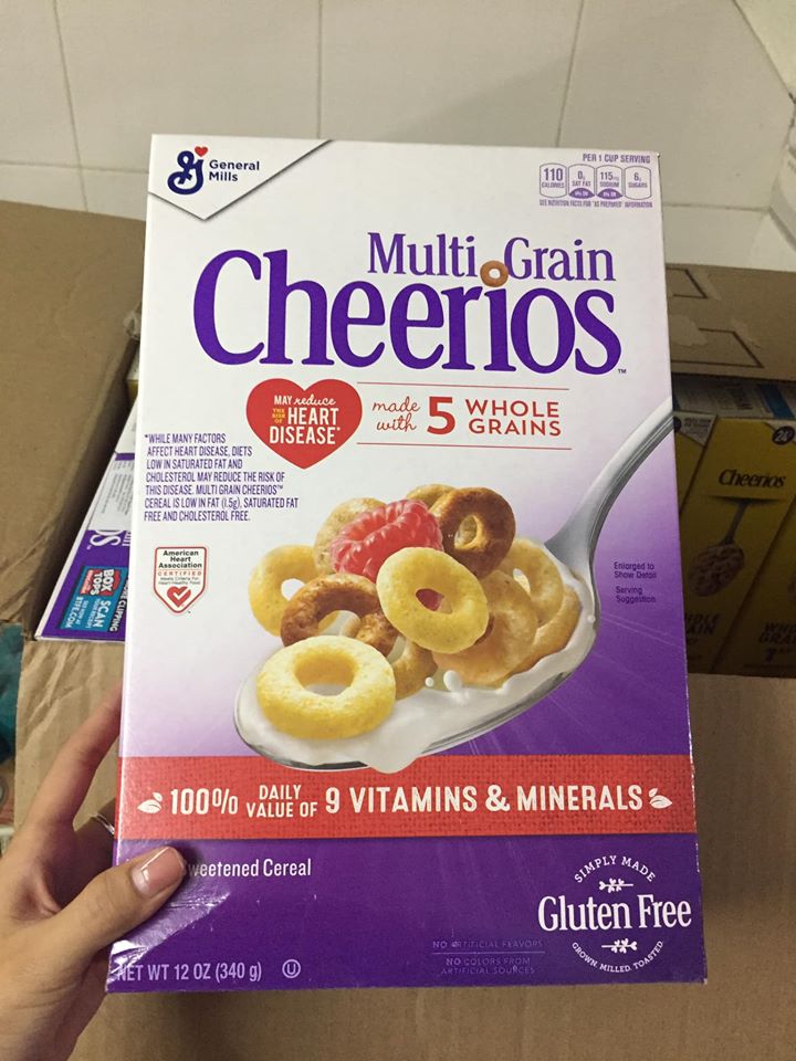 Bánh ngũ cốc Cheerios Whole Grain Oats 340 gram hương Very Berry