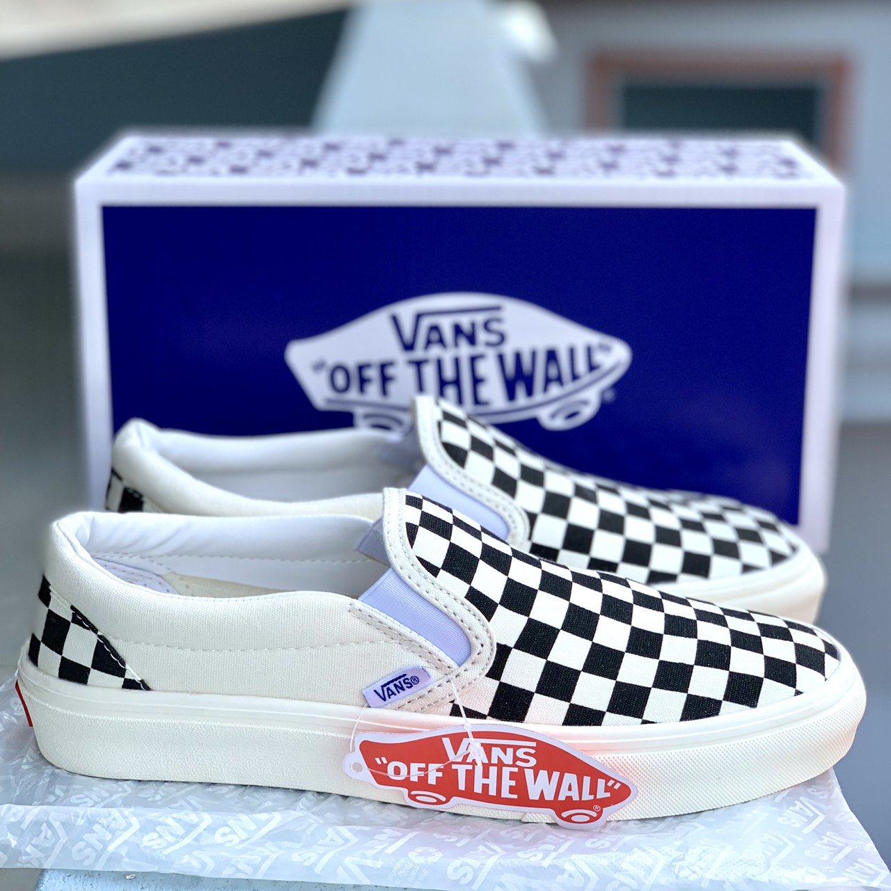 Giày thể thao/giày sneaker vans vualt caro đen trắng bản 11 bản trung