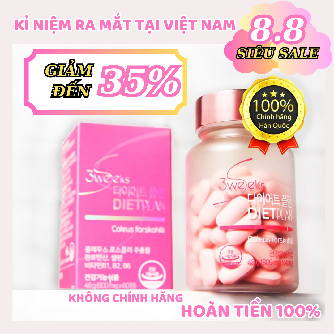Giảm cân nhanh 3weeks dietplan, viên uống giảm cân, duy trì vóc dáng hiệu quả hàn quốc