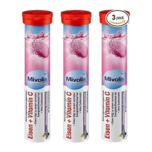  Set 03 Tuýp Viên sủi Mivolis Đức bổ sung Sắt và Vitamin C - Fe+Vitamin C 20 viên 