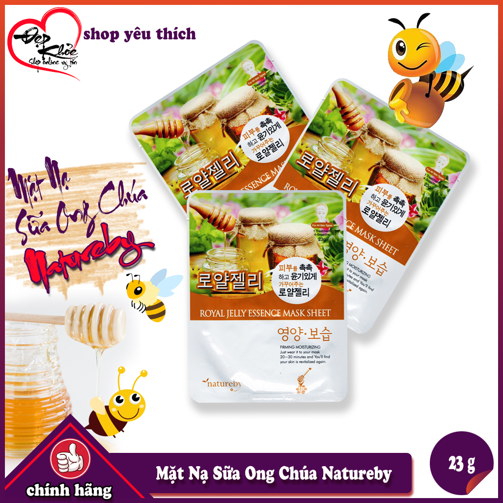 [HCM]Mặt nạ giấy Sữa Ong Chúa Natureby HÀN QUỐC ( Bộ 10 miếng )
