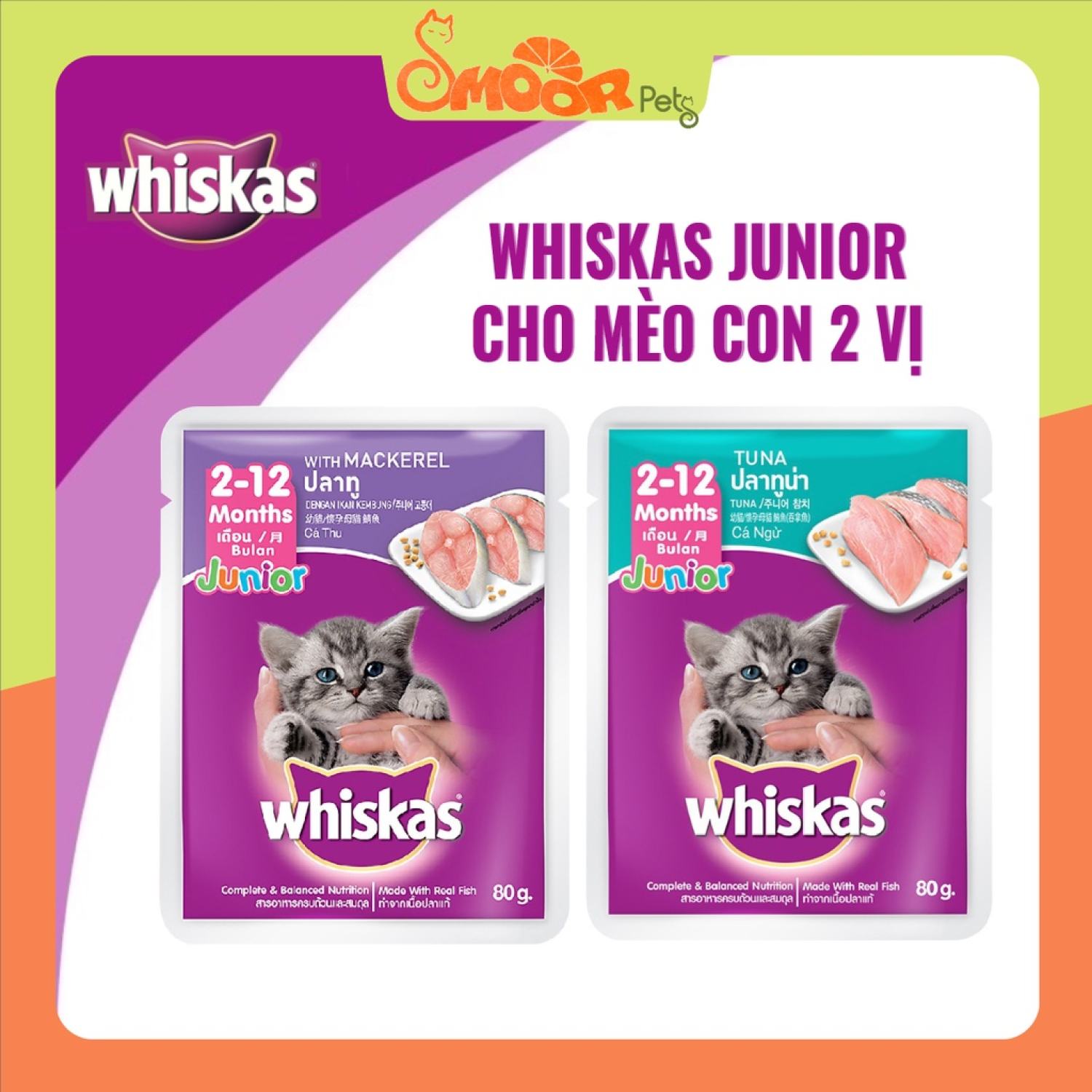 Pate Whiskas Junior cho mèo con 80gr - Pate mèo Whiskas - Smoor petshop