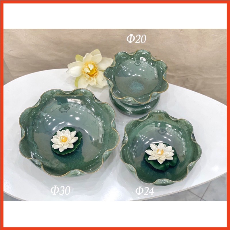 Bát sen thả hoa - bát minh đường tụ thuỷ - chậu lá sen decor