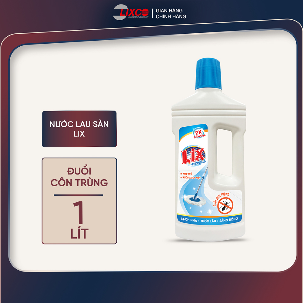 Nước lau sàn LIX đuổi côn trùng chai 1l LD115 nước lau sàn sạch nhà thơm lâu sáng bóng an toàn ngát hương thơm - Lixco Việt Nam