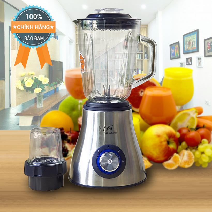 Máy xay sinh tố, thực phẩm đa năng hayasa ha-0183 2 cối, công suất mạnh mẽ, cối thủy tinh 1.5 lít + tặng kèm túi thơm thái lan