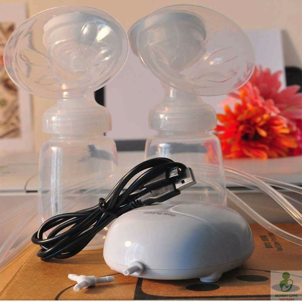 Máy hút sữa điện đôi Real bubee, Có chế độ matxa, kích sữa, 9 cấp hút siêu mạnh