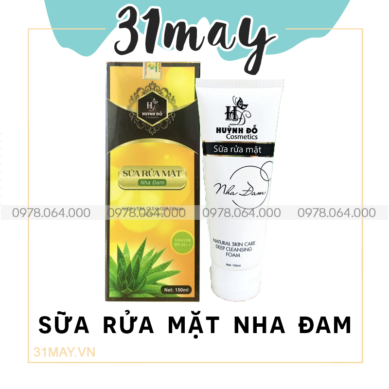 Sữa rửa mặt nha đam huỳnh đỗ cosmetics chính hãng - làm sạch da kiềm dầu