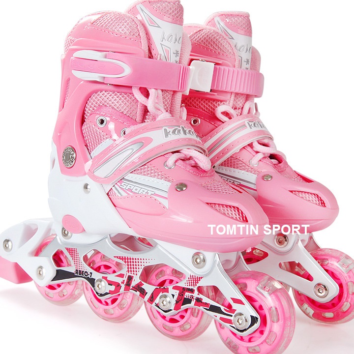 Giày patin trẻ em tặng kèm bảo hộ chân tay có bánh phát sáng hãng KAKALA quà tặng sinh nhật cho bé trai và gái từ 3-14 tuổi TOMTIN SPORT