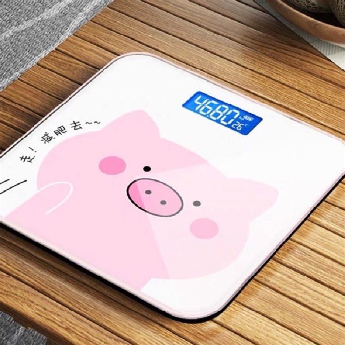 [HCM][TẶNG KÈM PIN] - CÂN ĐIỆN TỬ HÌNH HEO VỚI THIẾT KẾ MẶT KÍNH CƯỜNG LỰC CAO CẤP - CÂN SỨC KHỎE HÌNH THÚ CHỊU LỰC LÊN ĐẾN 180KG - CÂN ĐO NHIỆT ĐỘ