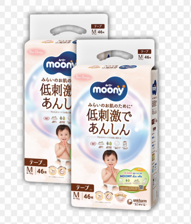 [Chỉ 20h 04-07.05] Combo 2 Tã dán Moony Natural M46