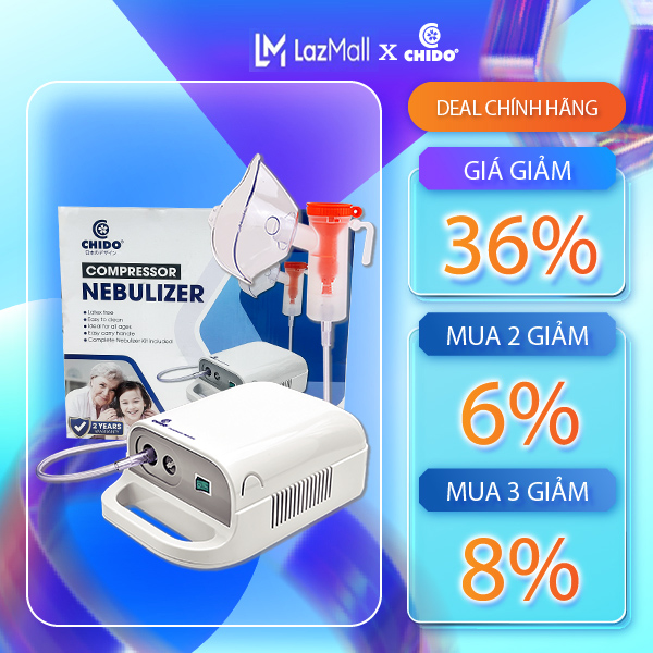 [VOUCHER GIẢM 100K] Máy Xông Mũi Họng Khí Dung Chido Chính Hãng Máy Xông Khí Dung Công Nghệ Nhật Bản [BH 02 năm]