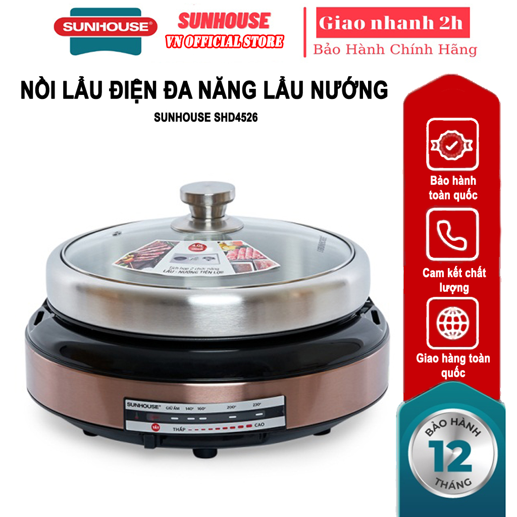 Lẩu điện Sunhouse SHD4526 công suất 1300W
