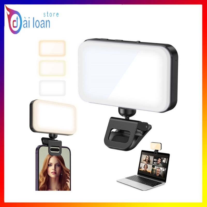 Đèn f6 kẹp điện thoại / laptop dùng để livestream, chụp hình có 3 chế độ sáng