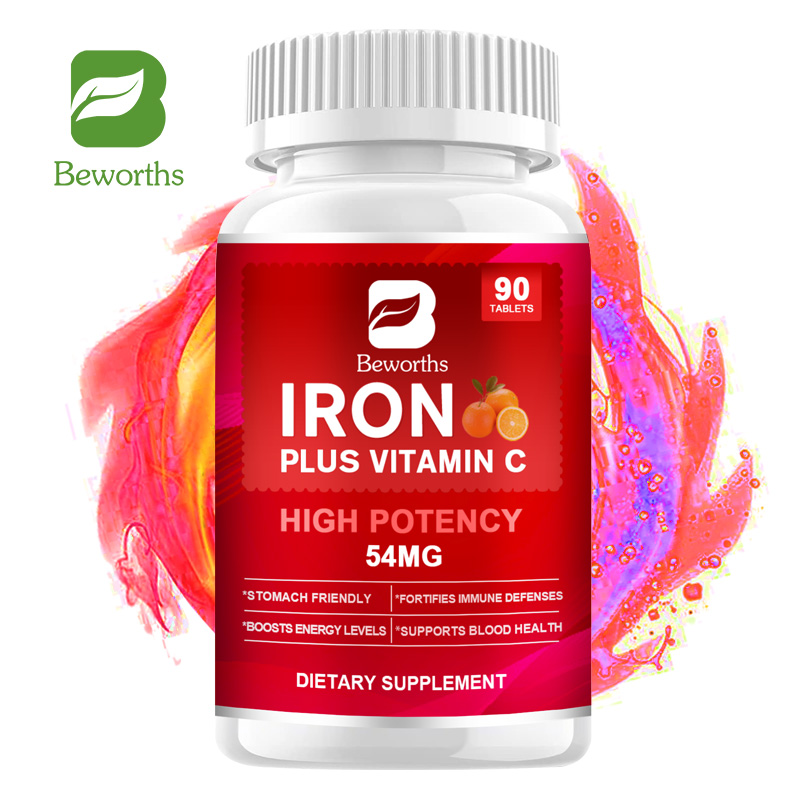 BEWORTHS Iron Tablet with Vitamin C Supports Blood Health Boosts Energy