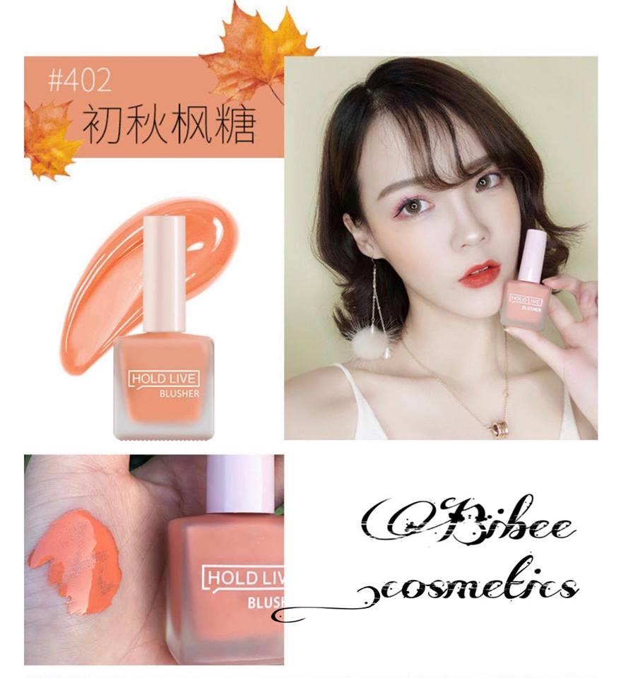 Má Hồng Kem Holdlive Fruit Juice Blusher dạng lỏngmàu cam đào siêu cưng