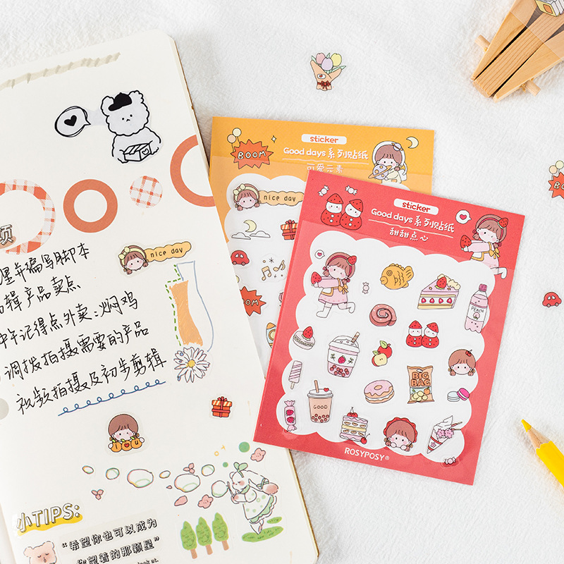 Sticker (hình dán) một ngày tốt lành GOOD DAY nông trại mây trang trí sổ, album, nhật ký, lưu bút, góc học tập