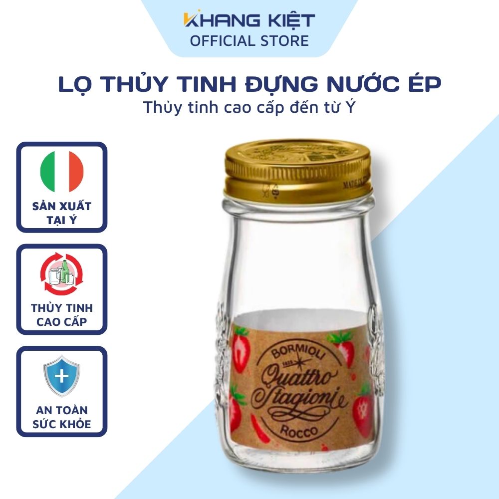 Chai thủy tinh quattro đựng sữa chua, chưng yến, sữa hạt, nước ép trái cây 200ml/400ml/1000ml i gia dụng khang kiệt