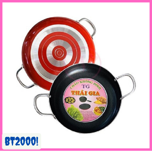 [GIAO NHANH 2H]CHẢO CHỐNG DÍNH CÓ ĐẾ CHỐNG TRƯỢT 2 QUAI SIZE 22cm 10 ĐŨA GỖ CAO CẤP