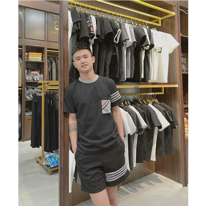 Bộ quần áo thể thao nam chất thun dệt kim mặc mùa hè cực mát