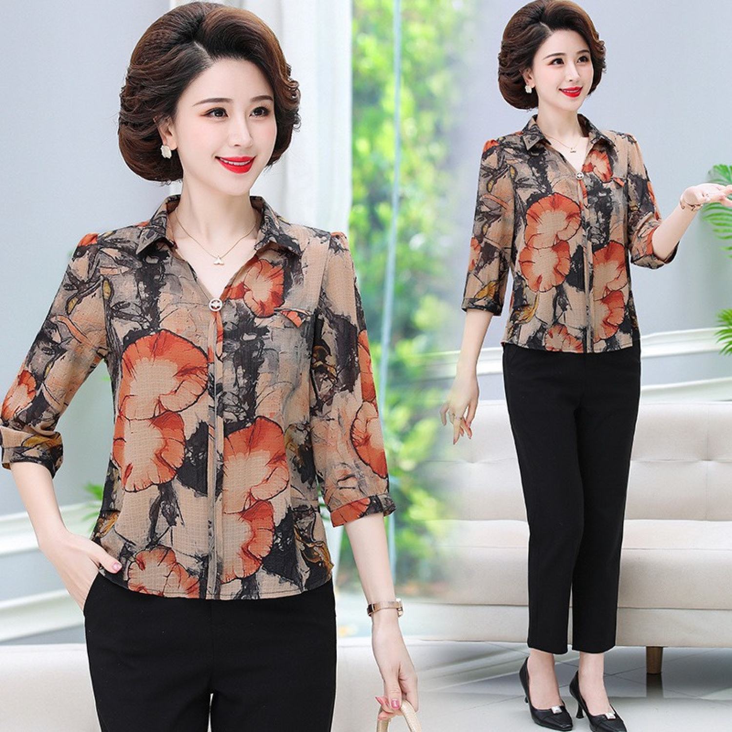Áo kiểu trυng tuổi, áo kiểu tuổi 40 sang trọng, chất liệu mềm mại, thoáng mát, kiểu dáng trẻ trυng sang trọng, tôn dáng
